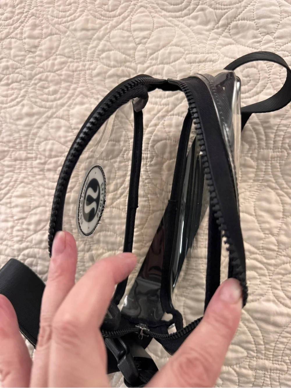 Lululemon Clear Belt Bag 1L Black Logo Est. 1998 Crossbody Stadium Bag